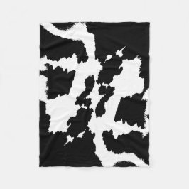 Manta Polar Modelo blanco y negro de la impresión de la vaca