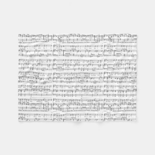 Manta Polar Modelo blanco y negro de la partitura (Frente (Horizontal))