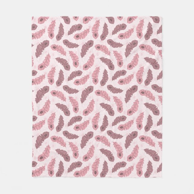 Manta Polar modelo con las plumas del pavo real (Anverso)