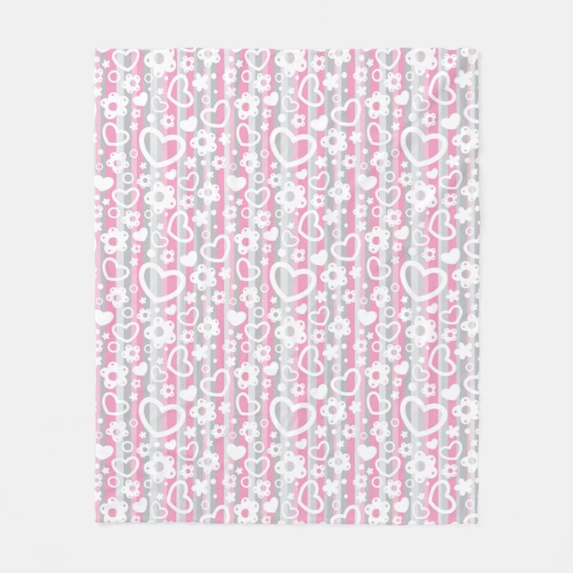 Manta Polar Modelo con los corazones y las flores (Anverso)