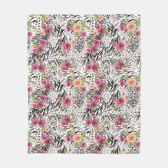 Manta Polar Modelo con los estampados de animales (Anverso)