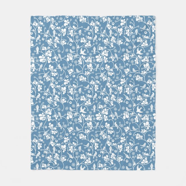 Manta Polar modelo con los pájaros y el ornamento de las (Anverso)