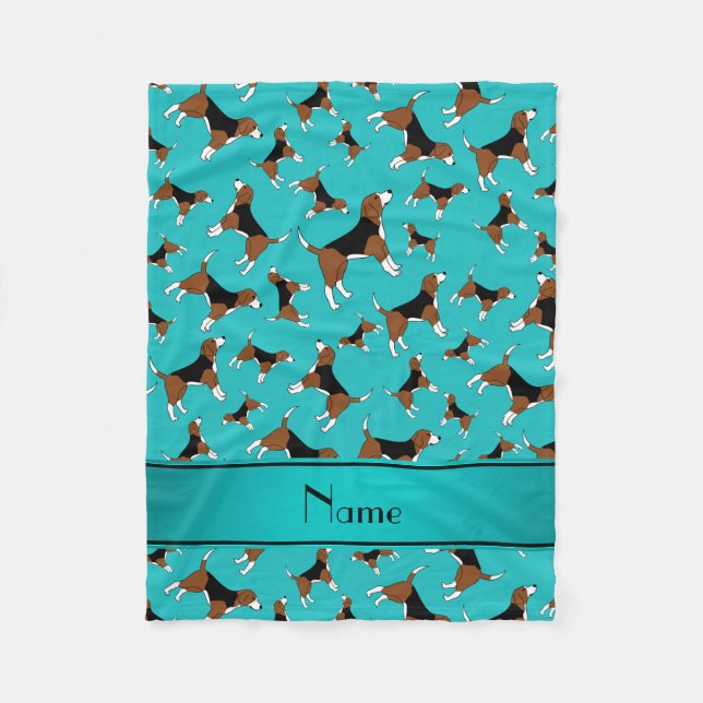 Manta Polar Modelo conocido personalizado del perro del beagle (Anverso)