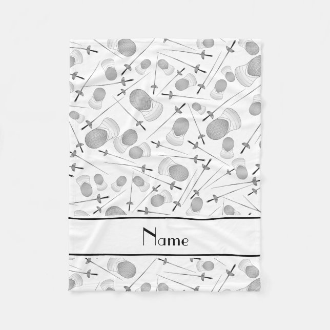 Manta Polar Modelo de cercado blanco conocido personalizado (Anverso)
