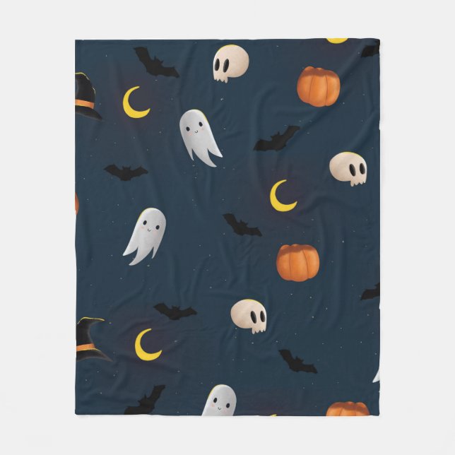 Manta Polar Modelo de diseño de Halloween Feliz (Anverso)