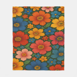 Manta Polar Modelo de Flor Silvestre Brillante