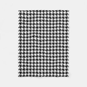 Manta Polar Modelo de Houndstooth blanco y negro