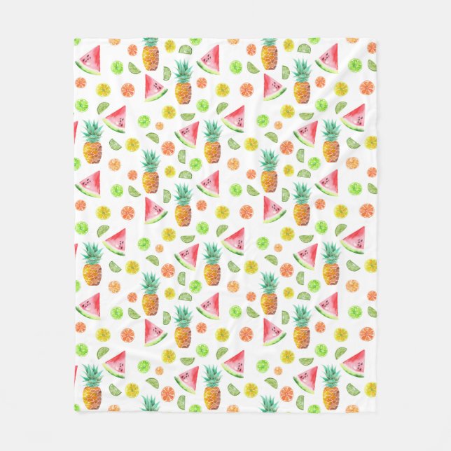 Manta Polar Modelo de la fruta escarchada de la acuarela (Anverso)