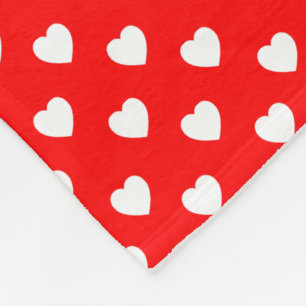 Manta Polar Modelo de lunar rojo y blanco del corazón