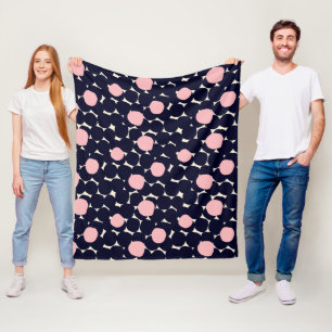 Manta Polar Modelo de punto grande azul y rosado