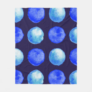 Manta Polar Modelo de puntos grande de la acuarela azul del
