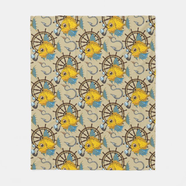 Manta Polar Modelo del capitán de mar pescado (Anverso)