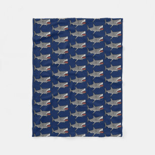 Manta Polar Modelo del dibujo animado del tiburón en azul