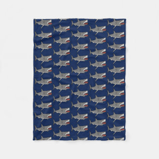 Manta Polar Modelo del dibujo animado del tiburón en azul