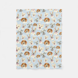 Manta Polar Modelo del perro de perrito de la acuarela