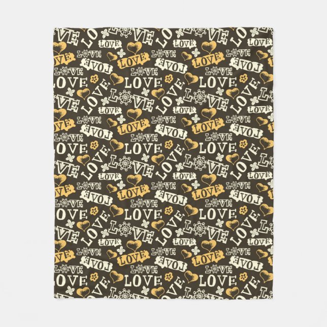 Manta Polar Modelo dibujado mano del amor (Anverso)