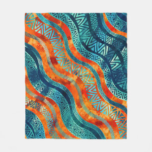 Manta Polar Modelo étnico tribal ondulado de Boho