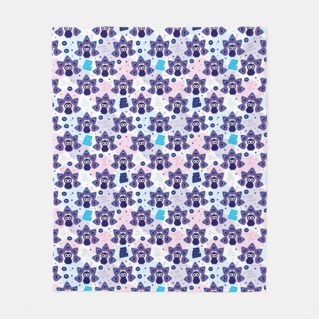 Manta Polar modelo exótico del pavo real de la India (Anverso)