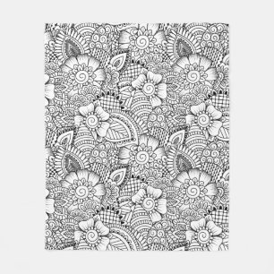 Manta Polar Modelo floral del Doodle