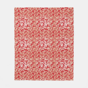 Manta Polar Modelo floral del fondo del damasco