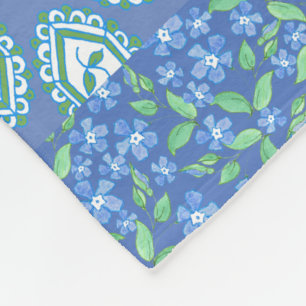 Manta Polar Modelo floral del remiendo de Boho del bígaro azu