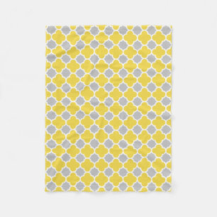 Manta Polar Modelo geométrico amarillo y gris de Quatrefoil