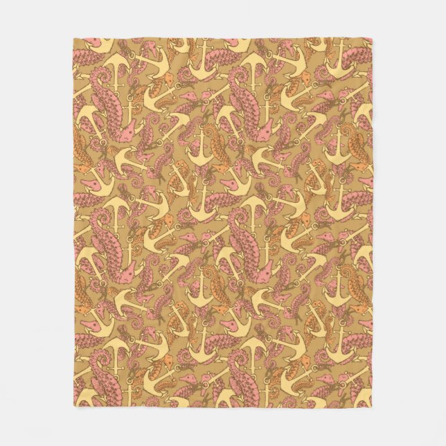 Manta Polar Modelo incompleto del Seahorse y del ancla (Anverso)