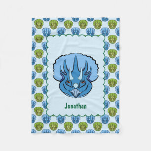 Manta Polar Modelo lindo azul y verde del Triceratops del