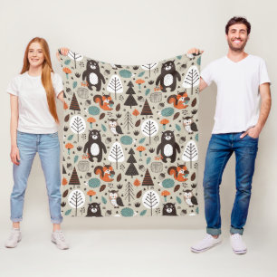 Manta Polar Modelo lindo de los animales del arbolado del