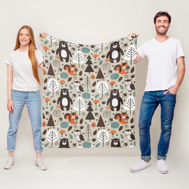 Manta Polar Modelo lindo de los animales del arbolado del (In situ)