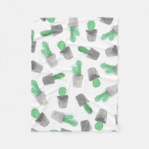 Manta Polar Modelo moderno gris verde del cactus de la