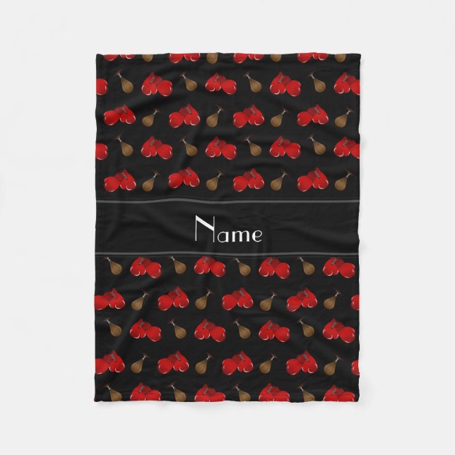 Manta Polar Modelo negro conocido personalizado del boxeo (Anverso)