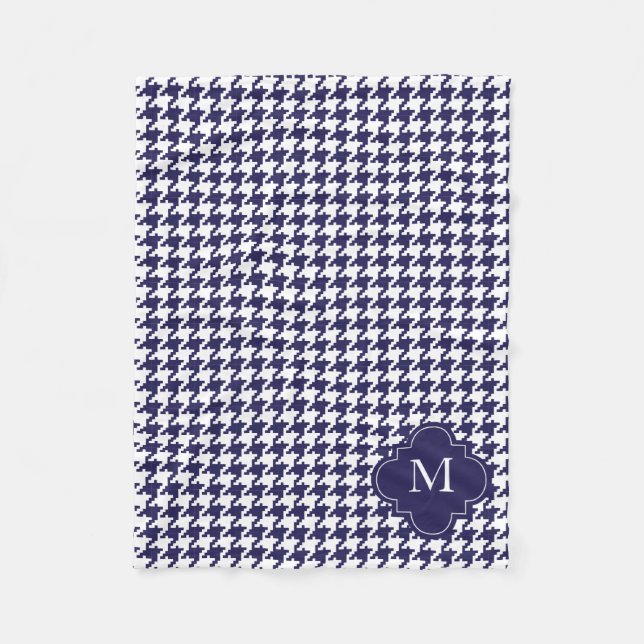 Manta Polar Modelo personalizado de Houndstooth de los azules (Anverso)