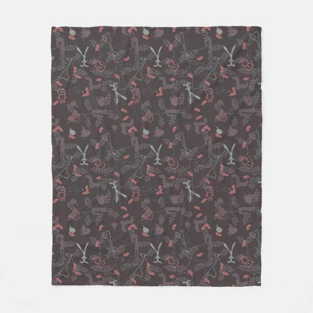 Manta Polar modelo que exhibe los animales 1 del bebé (Anverso)