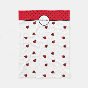 Manta Polar Modelo rojo de la mariquita personalizado