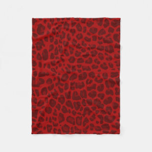 Manta Polar Modelo rojo del estampado leopardo