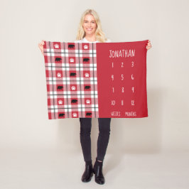 Manta Polar Modelo rojo rústico de la franela del oso negro y