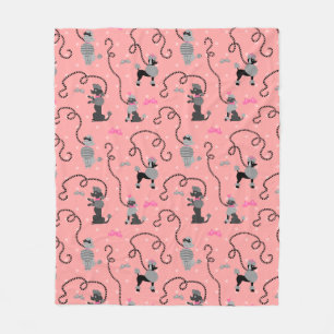 Manta Polar Modelo rosado de la falda del caniche y negro