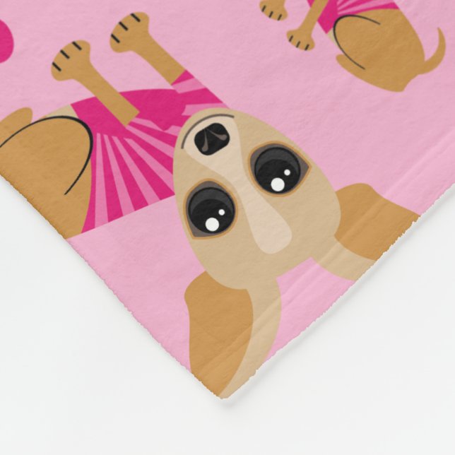 Manta Polar Modelo rosado del corazón de la chihuahua (Esquina)