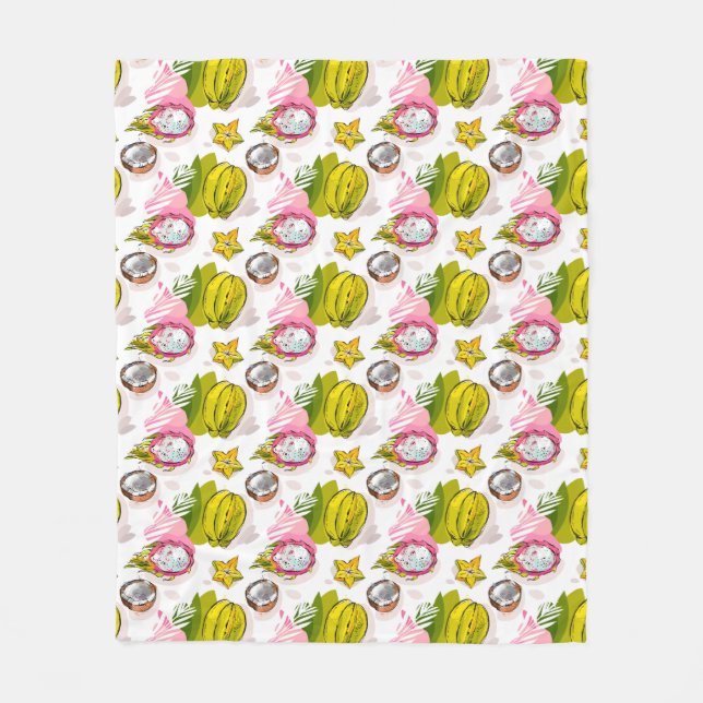 Manta Polar Modelo texturizado carta blanca de la fruta (Anverso)