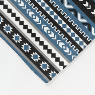 Manta Polar Modelo tribal azteca/negro azul del blanco gris