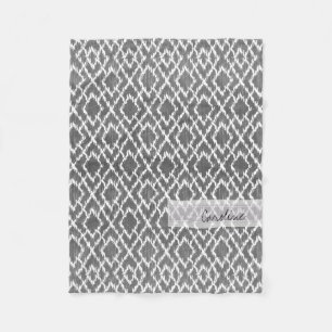 Manta Polar Modelo tribal del diamante de Ikat del gris de