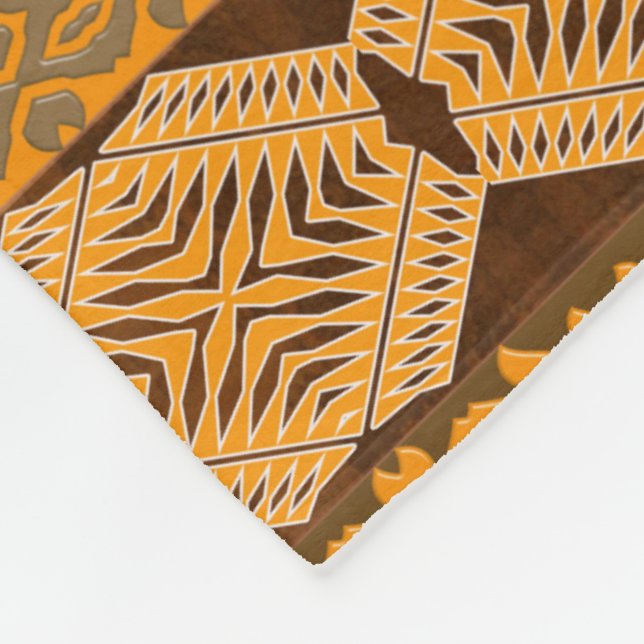 Manta Polar modelo tribal rayado africano étnico (Esquina)