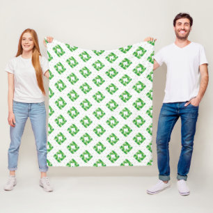 Manta Polar Modelo verde del diente de la tela escocesa
