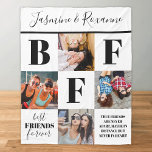 Manta Polar Modern BFF Besties Photo Collage<br><div class="desc">Modern friendship blanket featuring 4 photos of you and your bestie,  a simple white background that can be changed to any color,  the letters "BFF",  the words "best friends forever",  a true friends quote,  and your names.</div>
