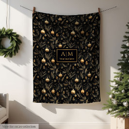 Manta Polar Modern black and gold watercolor custom festive