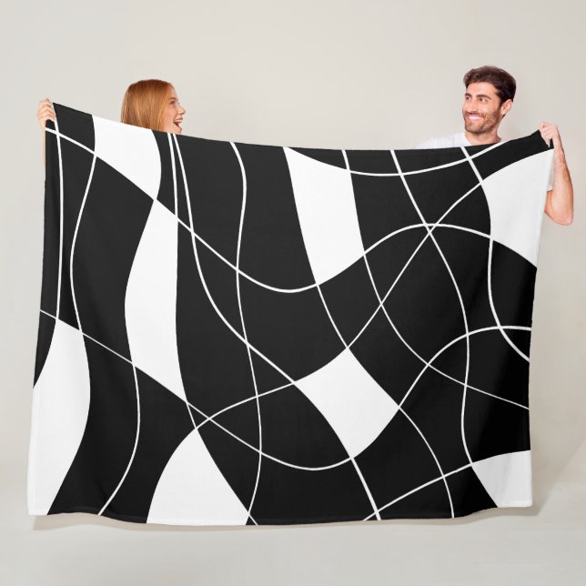 Manta Polar modern Black &white abstract pattern  (In situ)