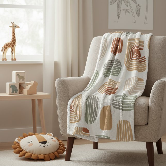 Manta Polar Modern Boho Earth Tones Abstract ID1273 (Subido por el creador)