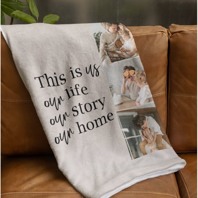 Manta Polar Modern Couple Family Photo & Family Quote Lovely (Subido por el creador)