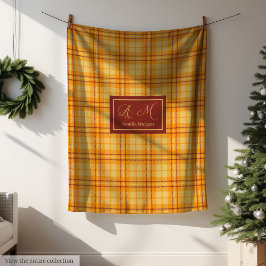 Manta Polar Modern Fall Tartan Plaid Blanket Chic Custom Name